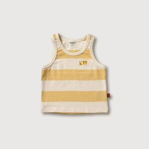 0-3M Baby Yellow and White Striped Tank Top
